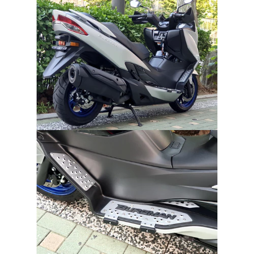 แผ่นรองพักเท้า SUZUKI BURGMAN 400 ปี 2018-2025 ผลิตจากอะลูมิเนียมอัลลอยด์ CNC แข็งแรง สีสวย ทนทาน ติดตั้งง่าย | XMSR