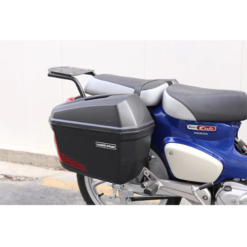 ชุดแร้คข้าง พร้อม กล่องข้างพลาสติก ABS ขนาด 23 ลิตร สำหรับ HONDA SUPER CUB ปี 2021-2025 แร็คข้าง ตรงรุ่น โดย Xmsr