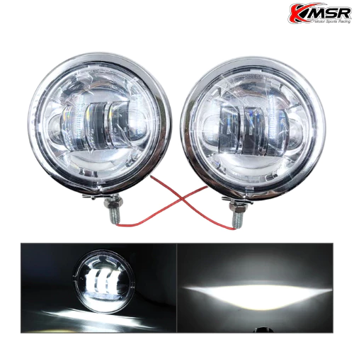 ไฟตัดหมอก 4.5 นิ้ว ไฟสปอตไลท์ LED สำหรับ HARLEY DAVIDSON หลายรุ่น หรือ CRUISER มี Cut Off แสงสีขาว (2ดวง/ชุด) โดย Xmsr