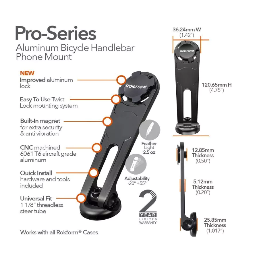 ที่จับมือถือแบบติดสเตมจักรยาน ROKFORM แบรนด์อเมริกา รุ่น V4 PRO STEM BIKE MOUNT ที่จับมือถือ สำหรับจักรยาน โดย Xmsr