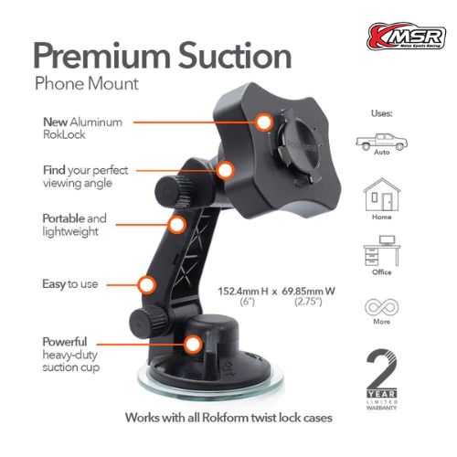 ที่จับมือถือ ติดกระจกรถยนต์ แบบดูดสูญญากาศ ROKFORM แบรนด์อเมริกา รุ่น WINDSHIELD SUCTION MOUNT สะดวก แข็งแรง โดย Xmsr