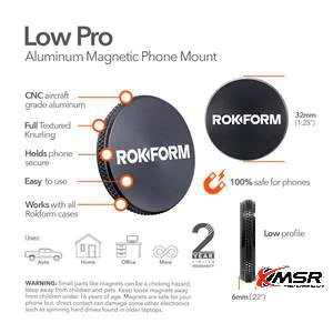 ที่วางมือถือแม่เหล็กในรถยนต์ ROKFORM แบรนด์อเมริกา รุ่น LOW PRO แม่เหล็กติดมือถือ สำหรับยึดโทรศัพท์ ที่ติดมือถือ โดยXmsr