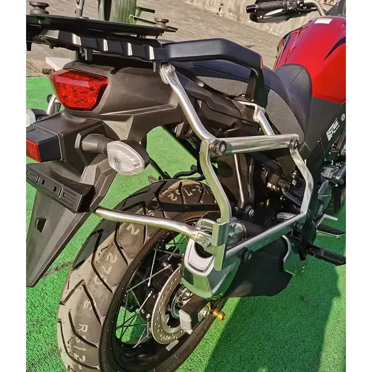 ชุด แร็คท้าย แร็คข้าง สำหรับ Suzuki V-Strom 650 ปี 2018-2025 เหล็กคาร์บอน สแตนเลส แร็คยึดกล่องข้าง+กล่องท้าย โดย Xmsr