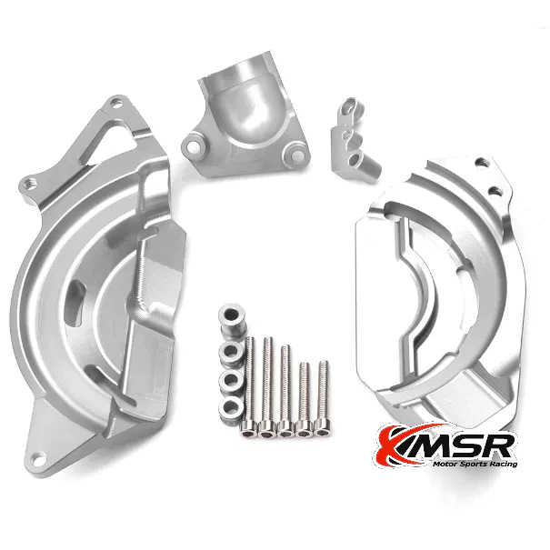 แท้100% เซ็ตครอบเครื่องซ้ายขวา+ครอบปั๊มน้ำ Kawasaki Ninja400 z400 ครอบเครื่อง XMSR อะลูมิเนียมอัลลอยด์