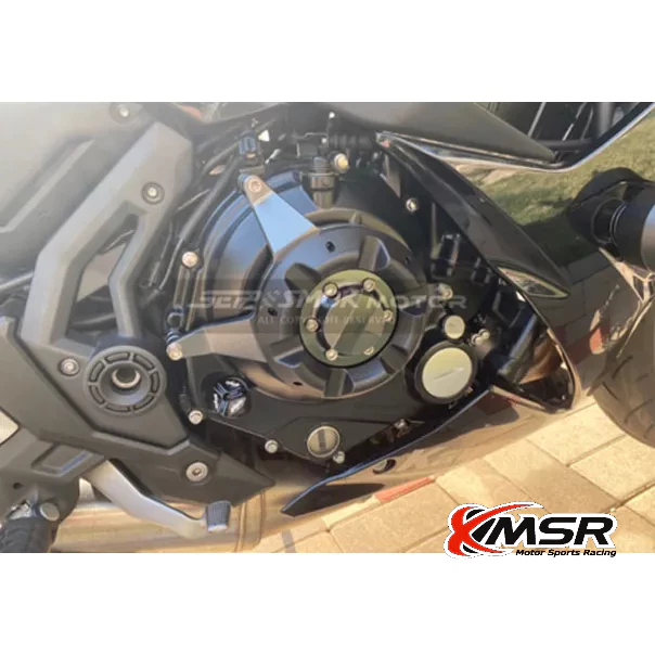 แท้100% ฝาครอบเครื่อง Kawasaki Z650 2017 2018 2019 2020 2021 2022 2023 ครอบเครื่องฝั่งซ้าย XMSR อะลูมิเนียม ของแต่ง