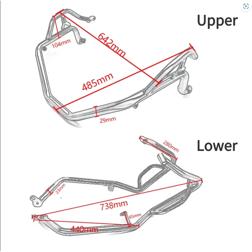 แคชบาร์บนล่าง สำหรับ Honda XADV 750 ปี 2021-2025 กันล้ม กันรอย สแตนเลส เบา แข็งแรง โดย Xmsr