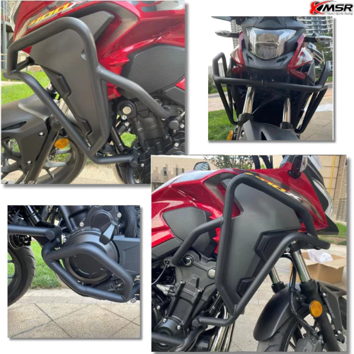 แคชบาร์ กันล้ม สำหรับ HONDA CB500X ปี 2019-2024 สีดำ กันล้มข้าง เต็มคัน บนล่าง งานเหล็กหนาแข็งแรง โดย Xmsr
