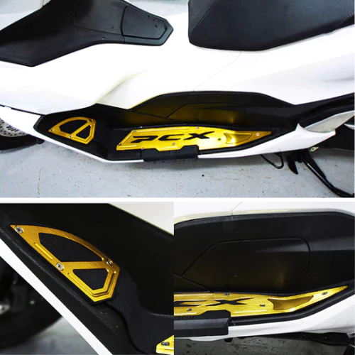 แผ่นรองพักเท้า สำหรับ Honda PCX ปี 2021-2024 แผ่นวางเท้า ที่พักเท้า อลูมิเนียม CNC สีสวย ทนทาน แข็งแรง โดย Xmsr